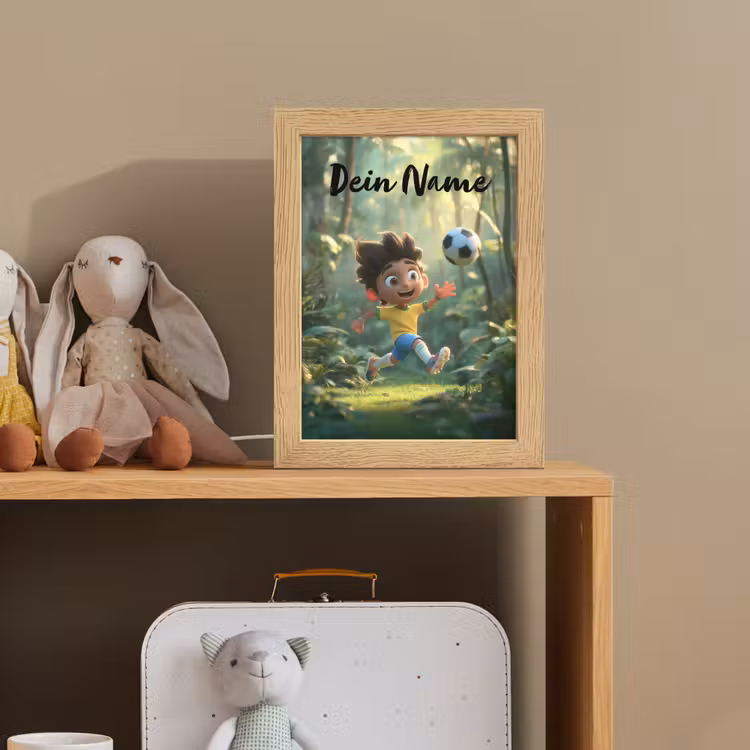 Voetbal - Jongen - Bos Light Box met kabel (Kinderlampje) klein -sfeer2_kind