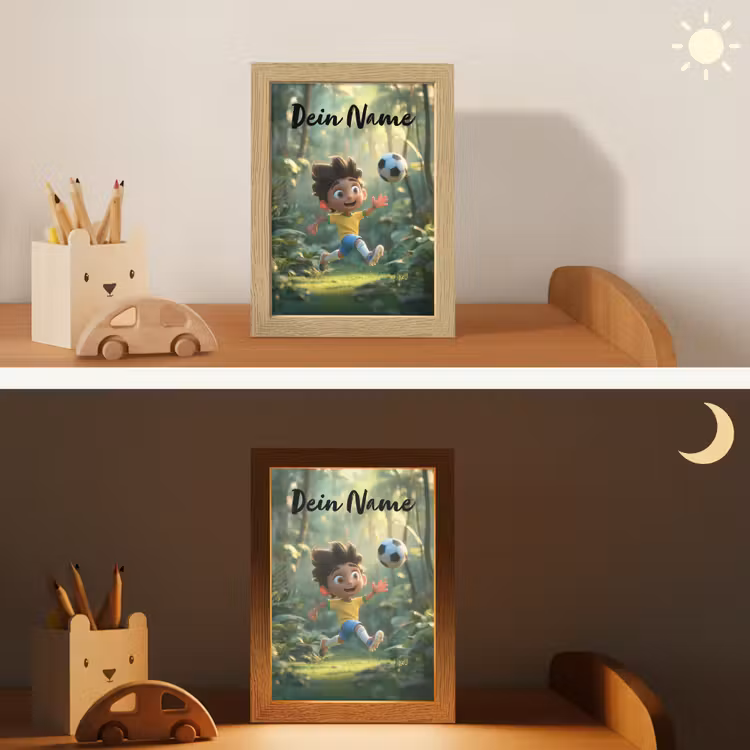 Voetbal - Jongen - Bos Light Box met kabel (Kinderlampje) klein -sfeer3_kind