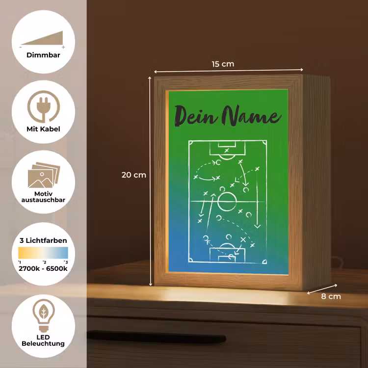 Voetbal - Tactiek - Spel - Groen - Blauw Light Box met kabel (Kinderlampje) klein -USP_websiteoverzichtDE