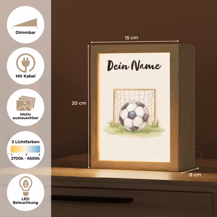 Voetbal - Goal - Gras - Beige Light Box met kabel (Kinderlampje) klein -USP_websiteoverzichtDE