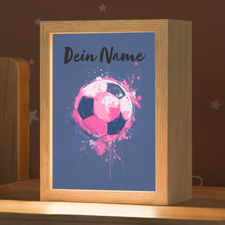 Voetbalvibes - Verf - Roze - Blauw Light Box met kabel (Kinderlampje) klein -zzz_3d_website