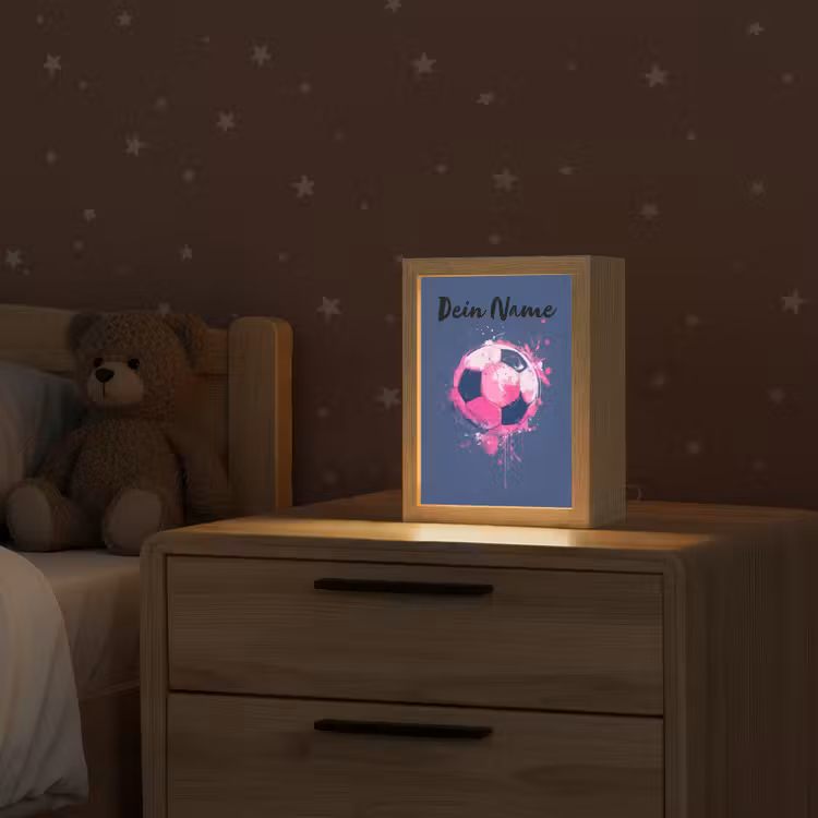 Voetbalvibes - Verf - Roze - Blauw Light Box met kabel (Kinderlampje) klein -sfeer1_kind