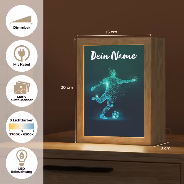 Voetballer - Trap - Blauw - Digitaal Light Box met kabel (Kinderlampje) klein -USP_websiteoverzichtDE