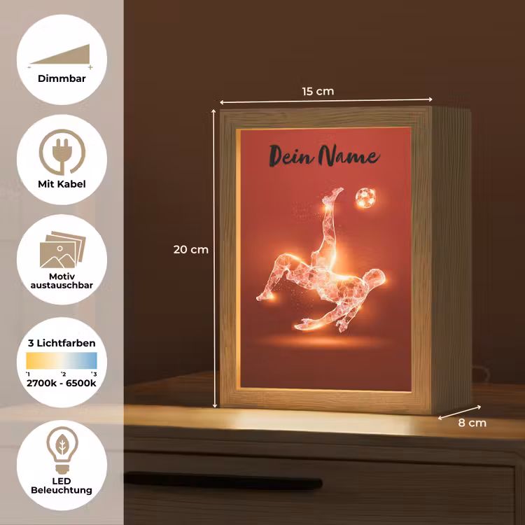 Voetballer - Omhaal - Rood - Neon Light Box met kabel (Kinderlampje) klein -USP_websiteoverzichtDE