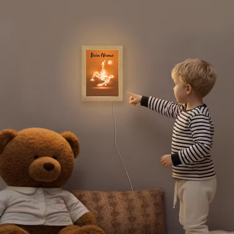 Voetballer - Oranje - Voetbal - Omhaal Light Box met kabel (Kinderlampje) klein -sfeer4a_kind