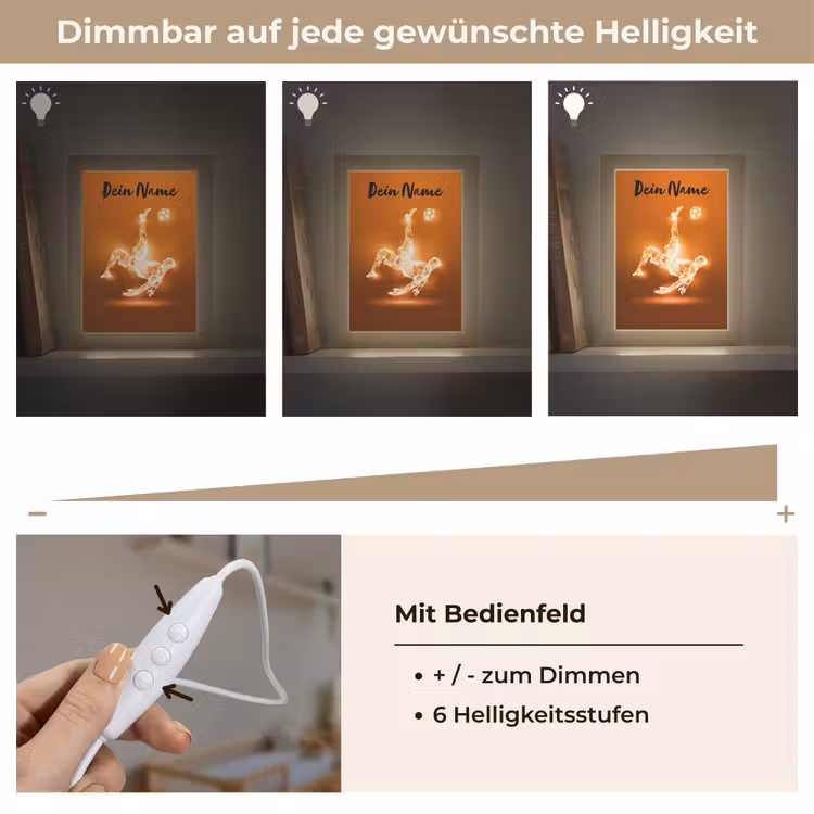 Voetballer - Oranje - Voetbal - Omhaal Light Box met kabel (Kinderlampje) klein -USP_dimbaarDE