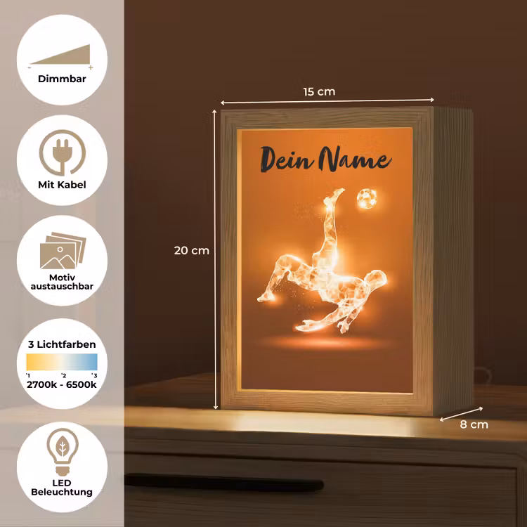 Voetballer - Oranje - Voetbal - Omhaal Light Box met kabel (Kinderlampje) klein -USP_websiteoverzichtDE