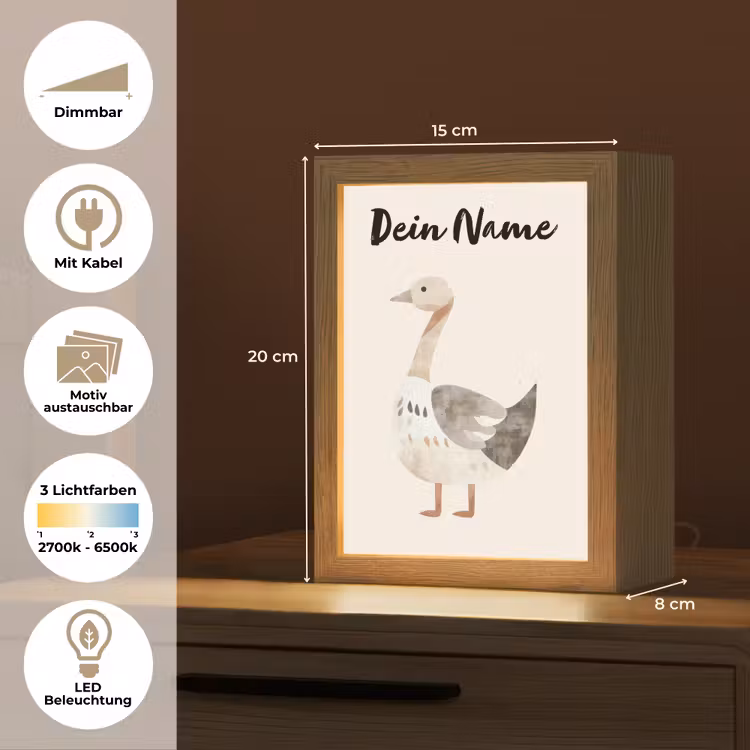 Gans - Dier - Pastel kleuren Light Box met kabel (Kinderlampje) klein -USP_websiteoverzichtDE