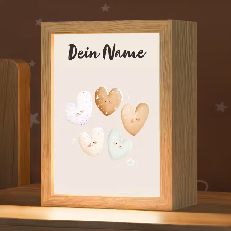 Gezichtjes - Hartjes - Pasteltinten - Sterretjes Light Box met kabel (Kinderlampje) klein -zzz_3d_website