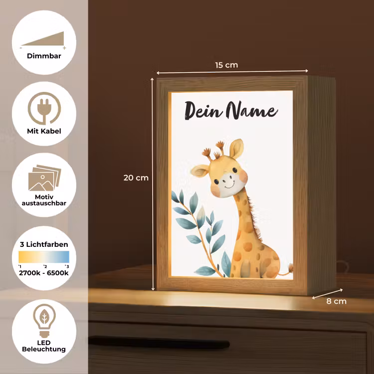 Giraf - Dier - Wilde dieren Light Box met kabel (Kinderlampje) klein -USP_websiteoverzichtDE
