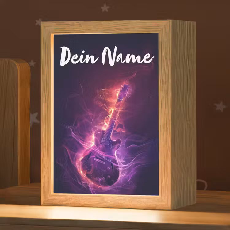 Gitaar - Muziek - Rook - Paars Light Box met kabel (Kinderlampje) klein -zzz_3d_website