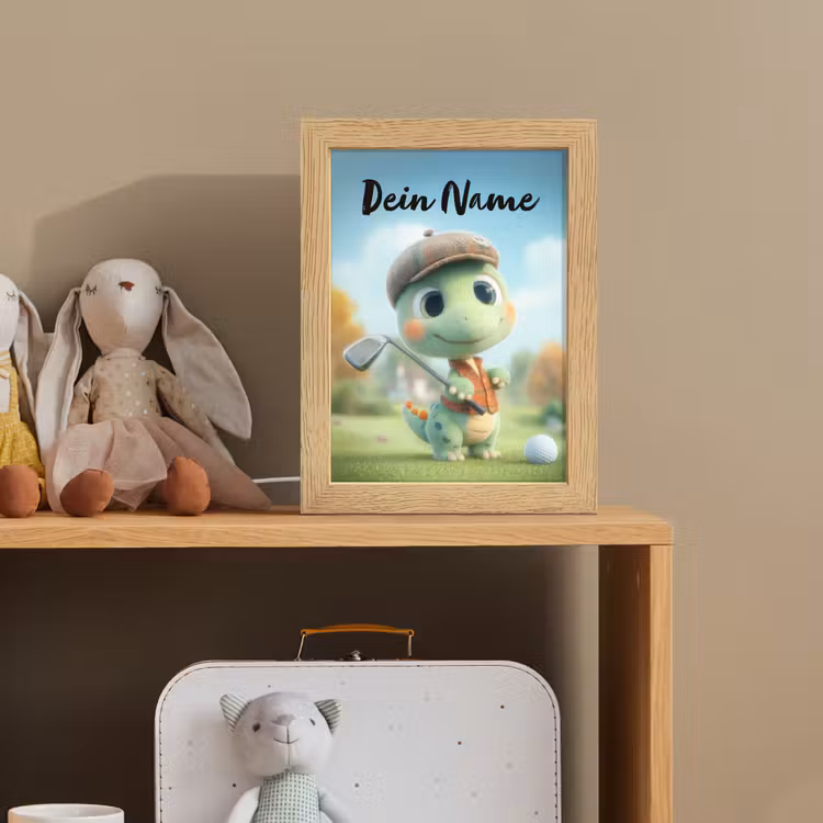 Golf - Dino - Groen Light Box met kabel (Kinderlampje) klein -sfeer2_kind