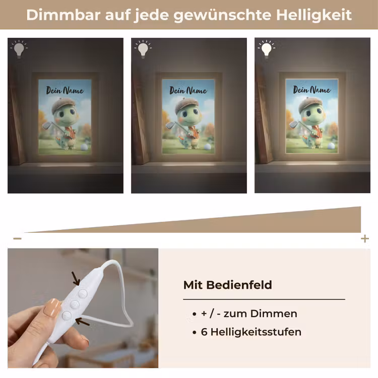 Golf - Dino - Groen Light Box met kabel (Kinderlampje) klein -USP_dimbaarDE