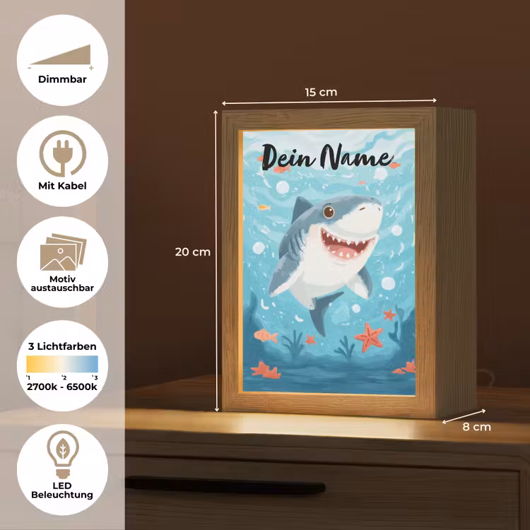Haai - Vissen - Blauw - Onderwater Light Box met kabel (Kinderlampje) klein -USP_websiteoverzichtDE