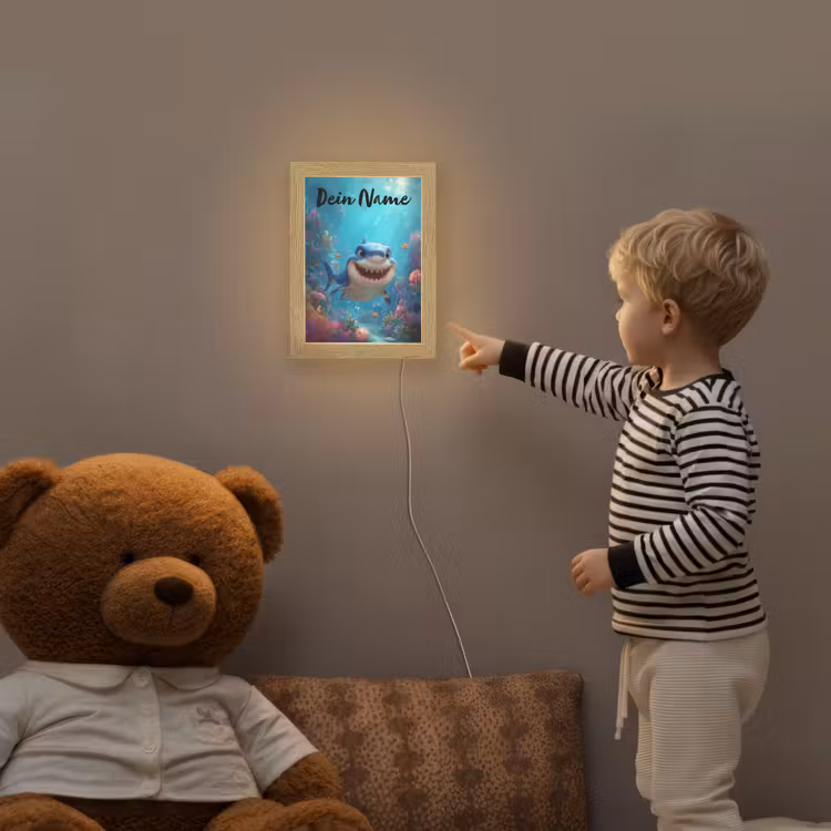 Haai - Onderwaterwereld - Oceaan Light Box met kabel (Kinderlampje) klein -sfeer4a_kind