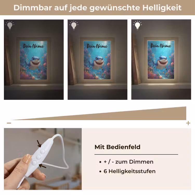 Haai - Onderwaterwereld - Oceaan Light Box met kabel (Kinderlampje) klein -USP_dimbaarDE