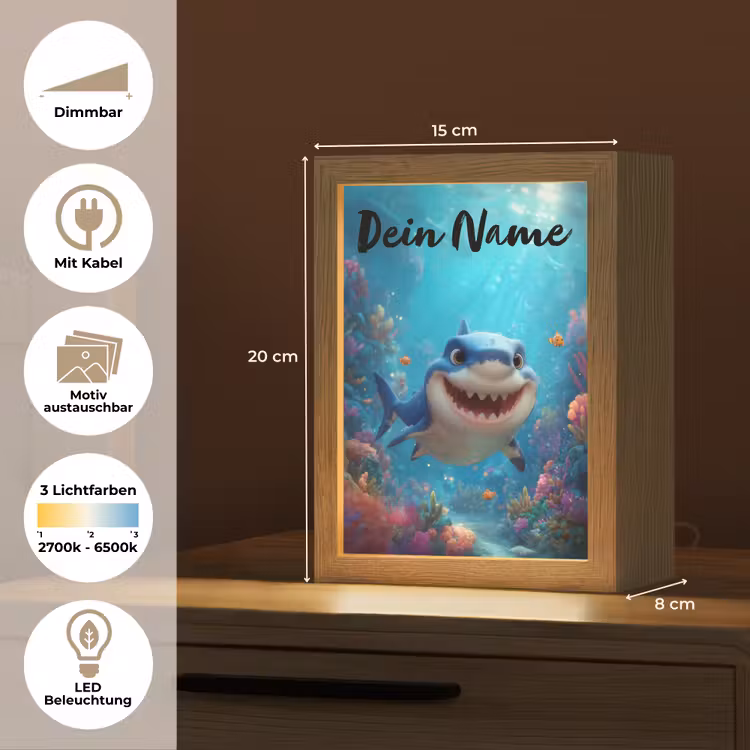 Haai - Onderwaterwereld - Oceaan Light Box met kabel (Kinderlampje) klein -USP_websiteoverzichtDE