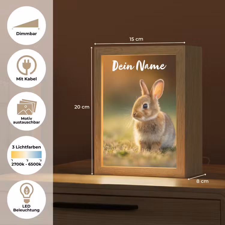Konijntje - Bruin - Gras Light Box met kabel (Kinderlampje) klein -USP_websiteoverzichtDE