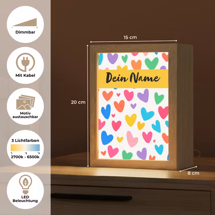Hartjes - Kleurrijk - Patroon Light Box met kabel (Kinderlampje) klein -USP_websiteoverzichtDE