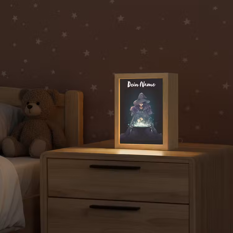 Heks - Magie - Heksenketel - Paars Light Box met kabel (Kinderlampje) klein -sfeer1_kind