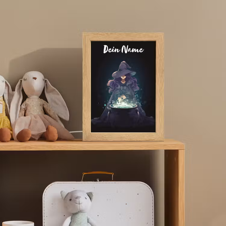 Heks - Magie - Heksenketel - Paars Light Box met kabel (Kinderlampje) klein -sfeer2_kind
