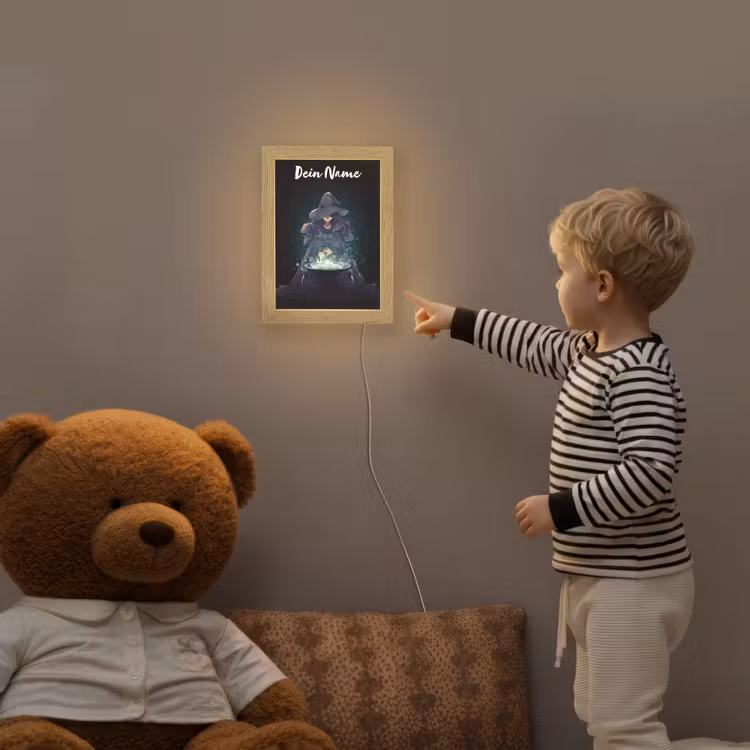 Heks - Magie - Heksenketel - Paars Light Box met kabel (Kinderlampje) klein -sfeer4a_kind
