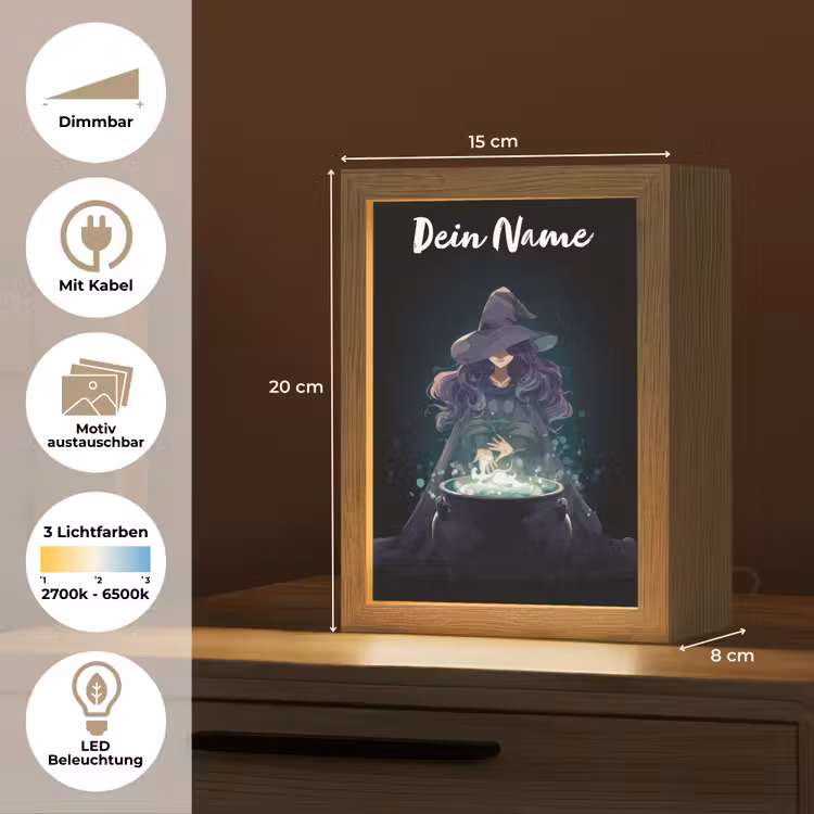 Heks - Magie - Heksenketel - Paars Light Box met kabel (Kinderlampje) klein -USP_websiteoverzichtDE