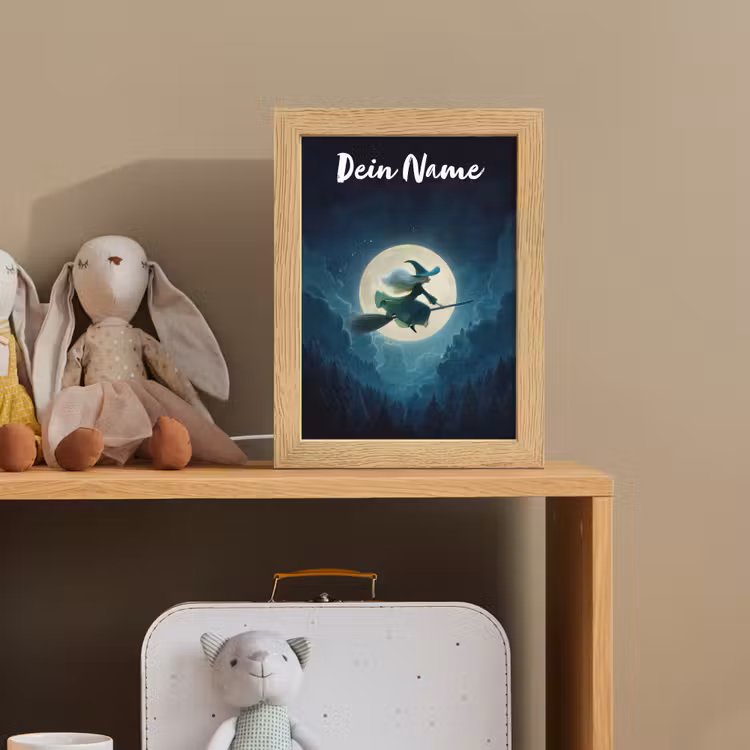 Heks - Maan - Bos - Magisch Light Box met kabel (Kinderlampje) klein -sfeer2_kind