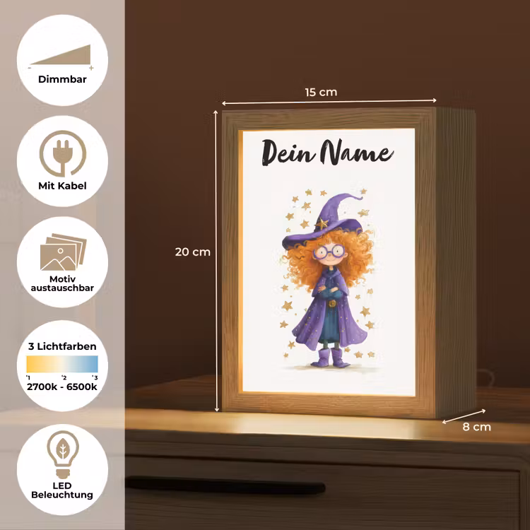 Toverheks - Sterren - Paars Light Box met kabel (Kinderlampje) klein -USP_websiteoverzichtDE