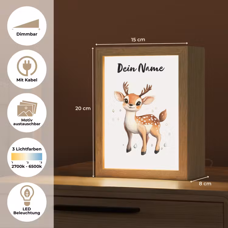 Hert - Dier - Bruin Light Box met kabel (Kinderlampje) klein -USP_websiteoverzichtDE