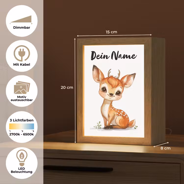 Hert - Baby - Dieren Light Box met kabel (Kinderlampje) klein -USP_websiteoverzichtDE
