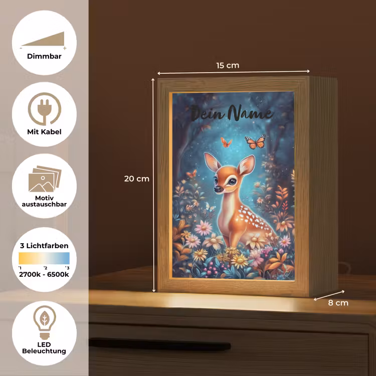 Hert - Magisch - Sprookjesbos Light Box met kabel (Kinderlampje) klein -USP_websiteoverzichtDE