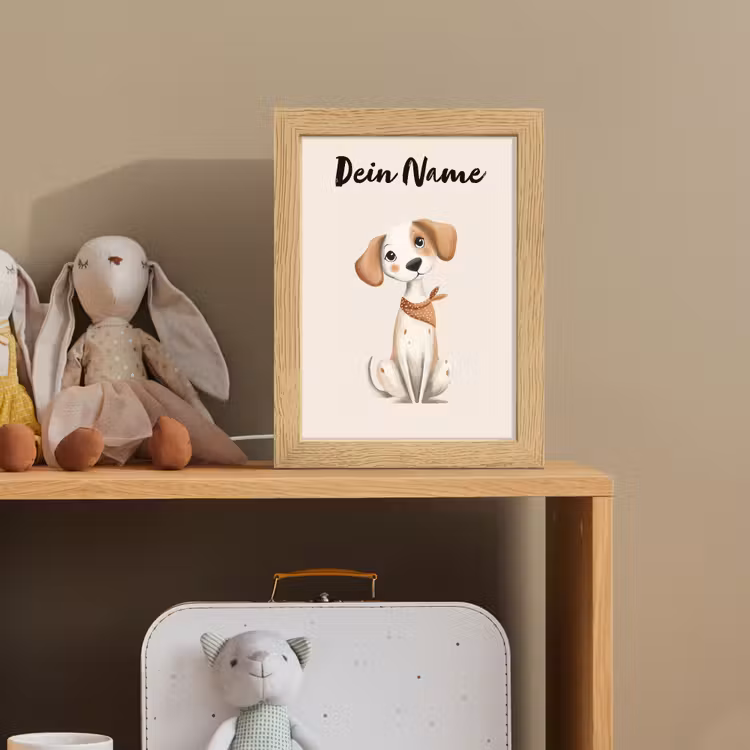 Hond - Pup - Beige Light Box met kabel (Kinderlampje) klein -sfeer2_kind