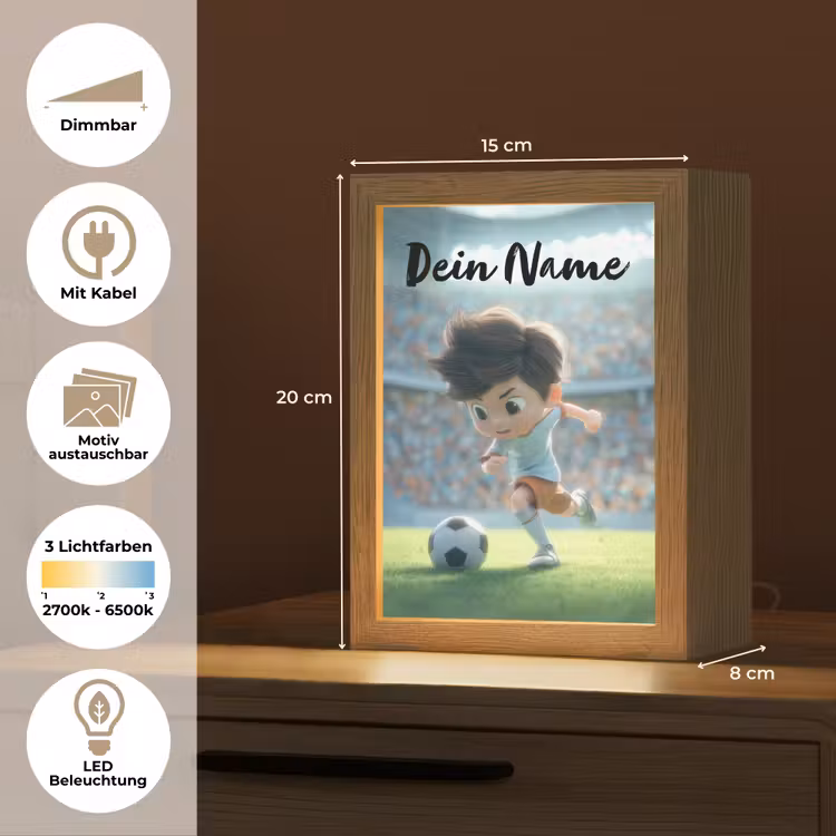 Jongen - Voetbal - Stadion - Zonlicht Light Box met kabel (Kinderlampje) klein -USP_websiteoverzichtDE