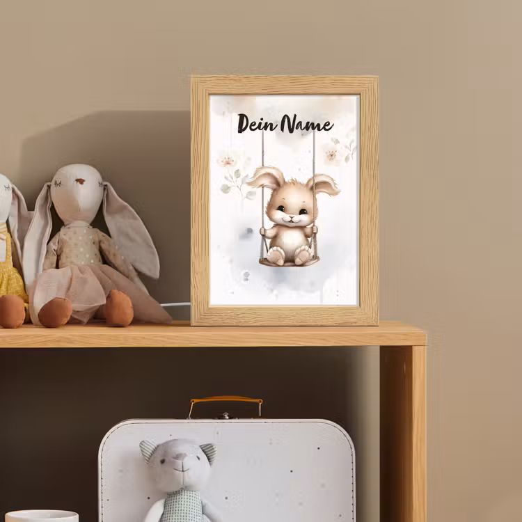 Konijn - Baby dier - Kinderen Light Box met kabel (Kinderlampje) klein -sfeer2_kind