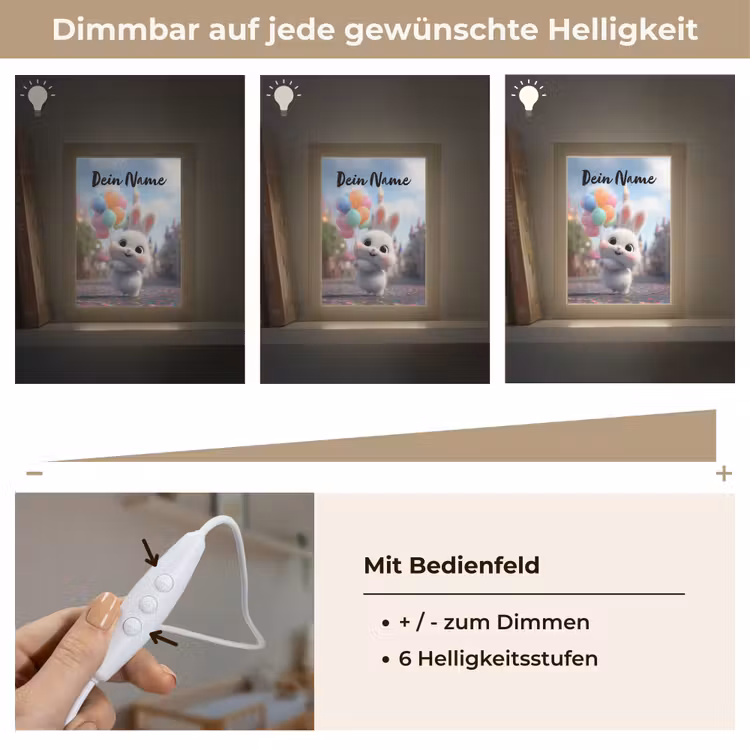 konijn - Ballonnen Light Box met kabel (Kinderlampje) klein -USP_dimbaarDE