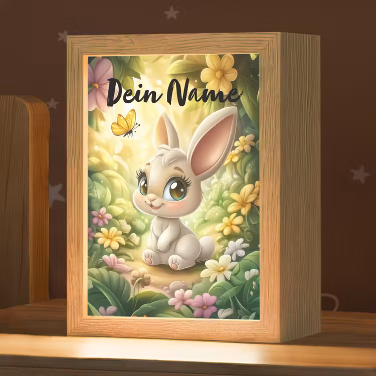 Konijn - Zonlicht - Sprookjesachtig - Vlinder Light Box met kabel (Kinderlampje) klein -zzz_3d_website