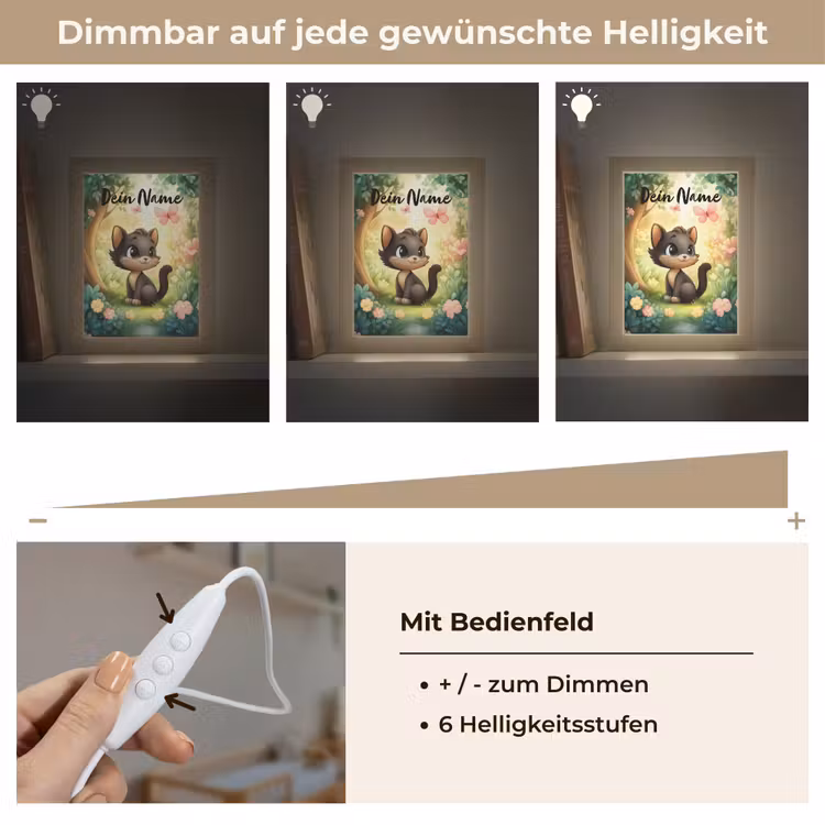 Kat - Vlinder - Bloemen Light Box met kabel (Kinderlampje) klein -USP_dimbaarDE