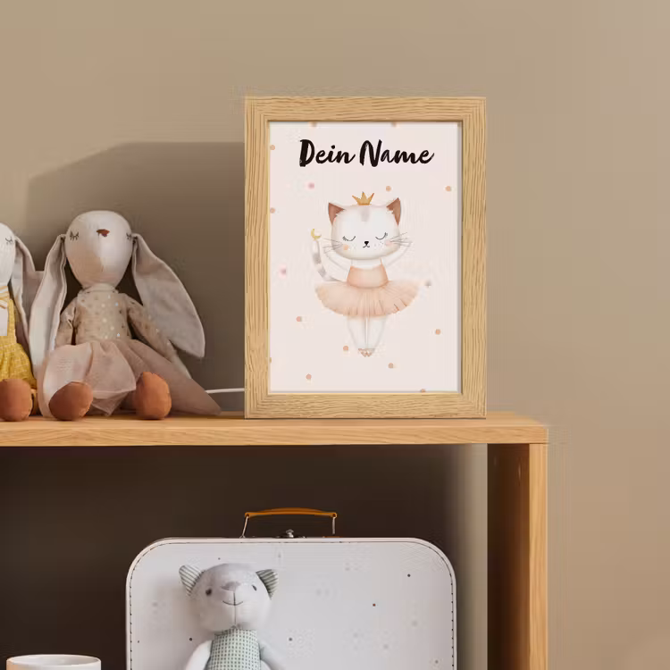 Kat - Tutu - Kroontje - Stippen Light Box met kabel (Kinderlampje) klein -sfeer2_kind