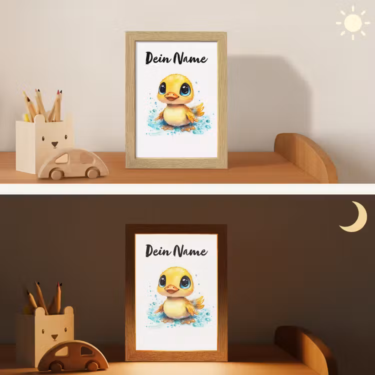 Eendje - Badeend - Geel Light Box met kabel (Kinderlampje) klein -sfeer3_kind