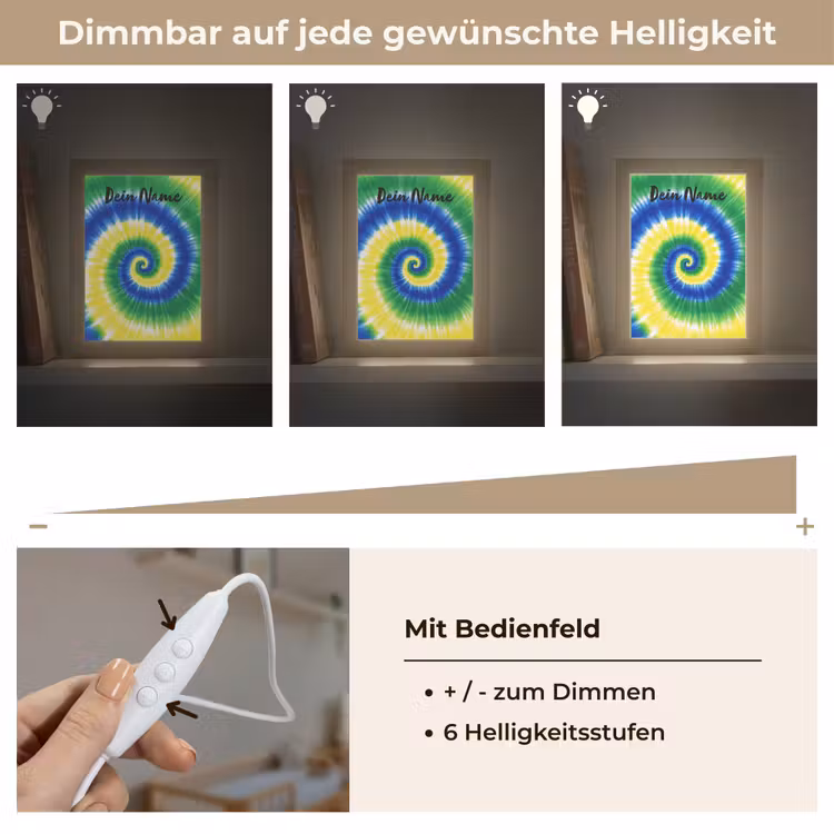 Tie Dye - Groen - Klassiek Light Box met kabel (Kinderlampje) klein -USP_dimbaarDE