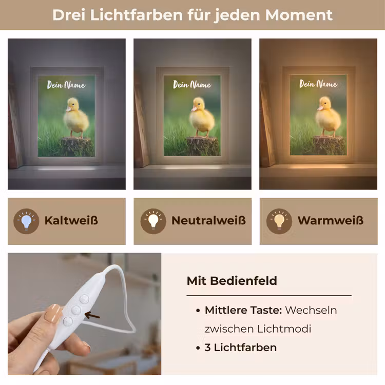 Kuiken - Eend - Geel - Gras Light Box met kabel (Kinderlampje) klein -USP_lichtkleurDE