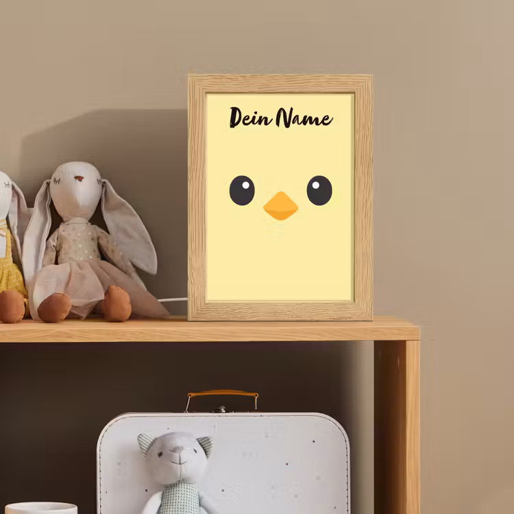 Kuiken - Geel - Minimalistisch - Snavel Light Box met kabel (Kinderlampje) klein -sfeer2_kind
