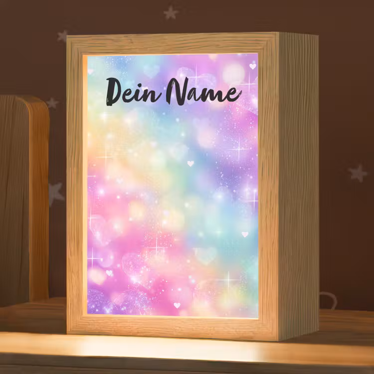 Licht - Regenboog - Hartjes Light Box met kabel (Kinderlampje) klein -zzz_3d_website