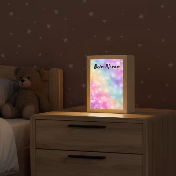 Licht - Regenboog - Hartjes Light Box met kabel (Kinderlampje) klein -sfeer1_kind
