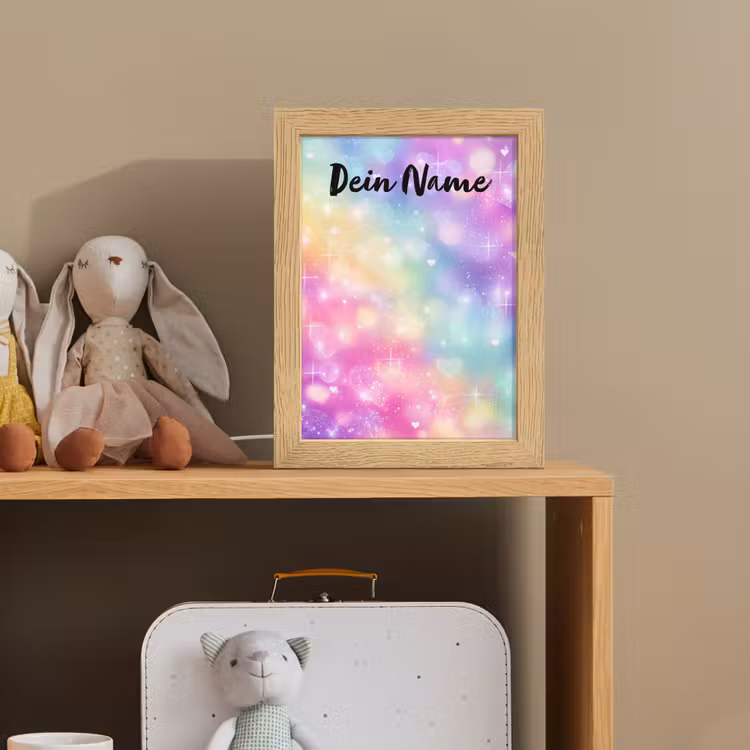 Licht - Regenboog - Hartjes Light Box met kabel (Kinderlampje) klein -sfeer2_kind