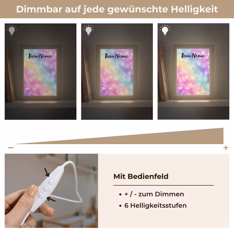 Licht - Regenboog - Hartjes Light Box met kabel (Kinderlampje) klein -USP_dimbaarDE