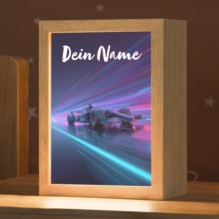 Lichtstralen - Neon - Racewagen - Paars Light Box met kabel (Kinderlampje) klein -zzz_3d_website