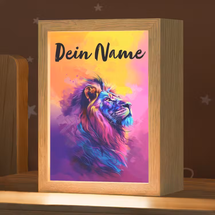 Leeuw - Verf- Kleuren - Dier Light Box met kabel (Kinderlampje) klein -zzz_3d_website
