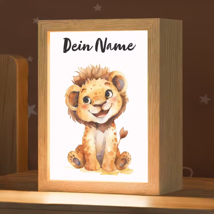 Leeuw - Baby dier Light Box met kabel (Kinderlampje) klein -zzz_3d_website
